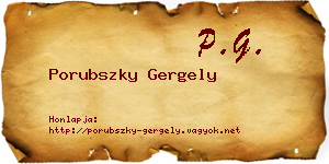 Porubszky Gergely névjegykártya