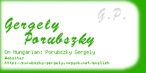 gergely porubszky business card